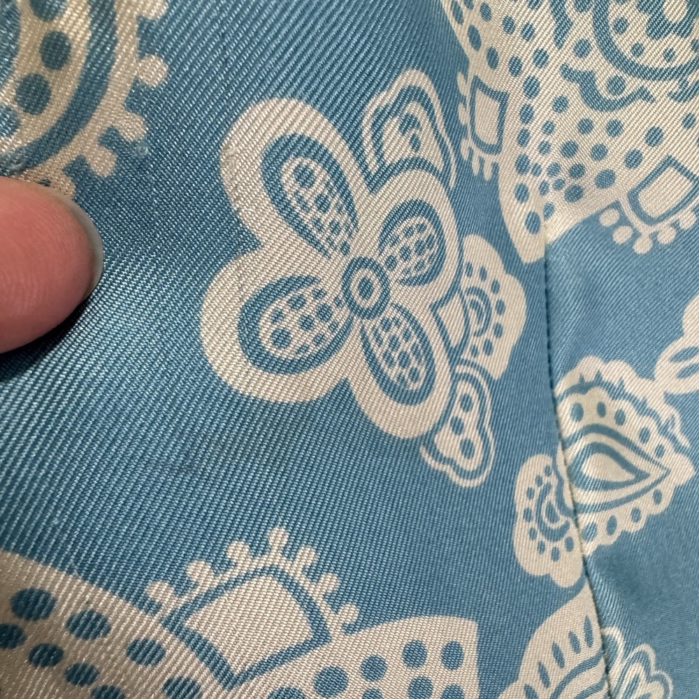 Vtg Ann Taylor Dress Womens 4 Blue Floral Silk Preppy Classic Feminine Church - Picture 14 of 16